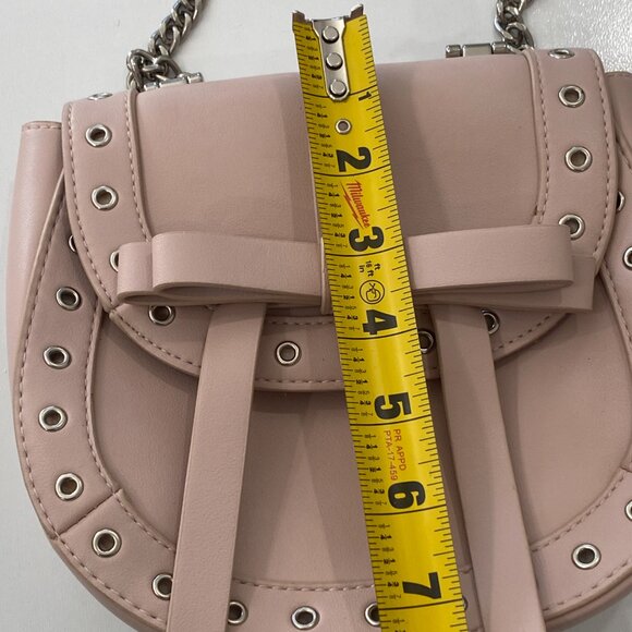 Express Pink Grommet Bow Crossbody Bag Purse Chain - Picture 5 of 7